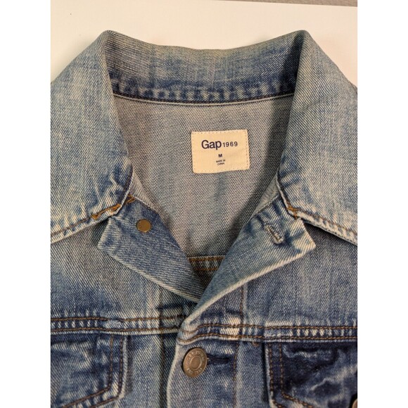 GAP Icon 1969 Jean Jacket Womens Medium l Blue Denim Saddle Wash Classic Pockets - Picture 6 of 11